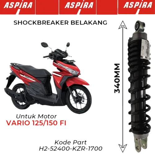 ShockBreaker Belakang Aspira Vario 125 H2-52400-KZR-1700 Foto Motor