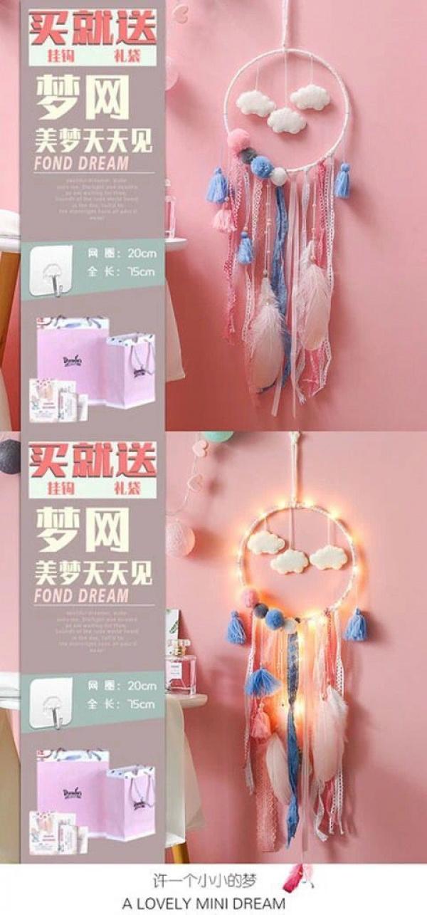 Product Introduction of Hươu Ấn Độ Dream Catcher Phòng ngủ Trang trí đầu giường Chuông gió phong cách cô gái trẻ Món quà sinh nhật Cô gái cho bạn cùng lớp 7