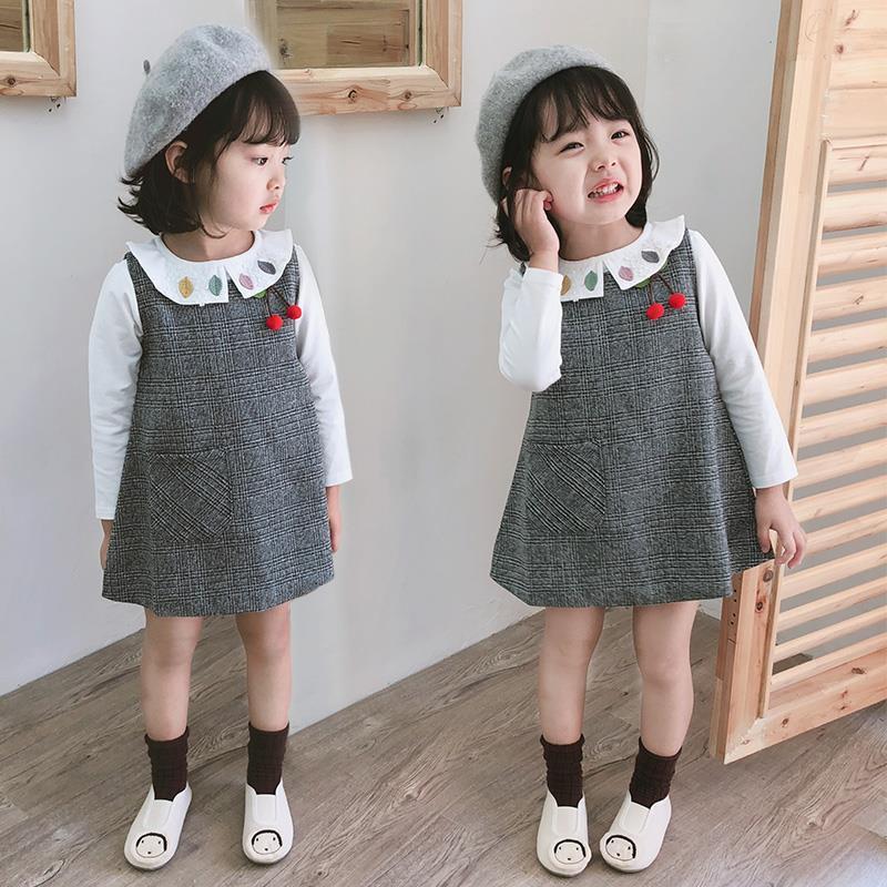 Áo sơ mi lớp cơ sở cho bé gái, quần áo mùa xuân và mùa thu, áo sơ mi cổ búp bê cho trẻ em, áo thun dài tay cho Em Bé gái 3