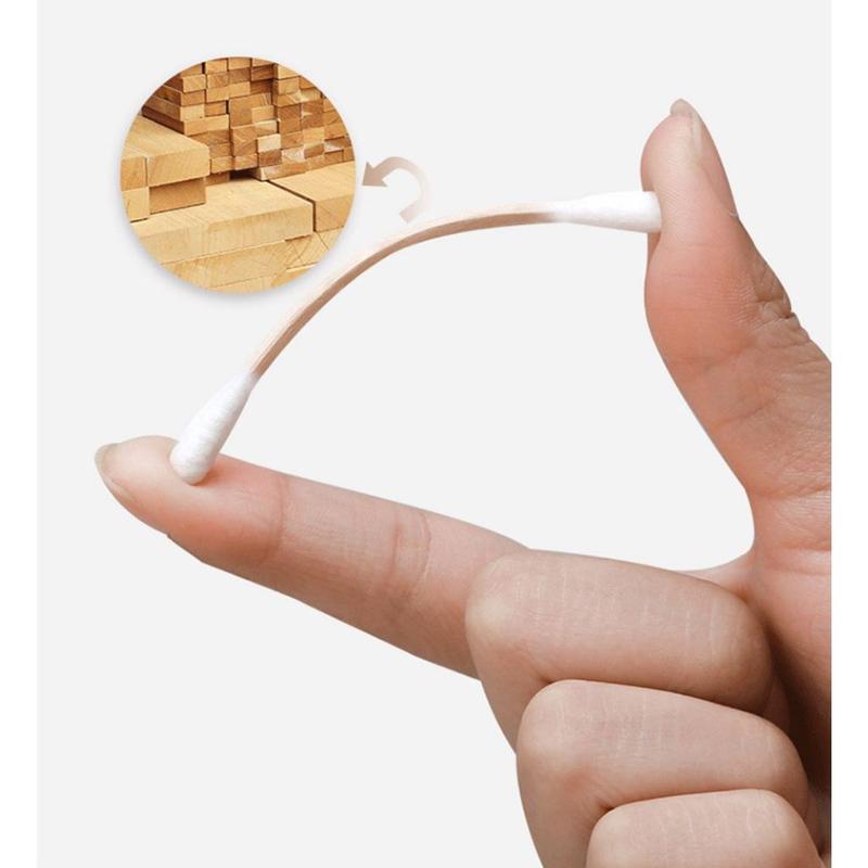 Tăm Bông Gói 100 Chiếc Bằng Gỗ Tre Chắc Chắn Tiện Lợi Tăm Bông Ngoáy Tai Tre Thân Thiên Môi Trường 3
