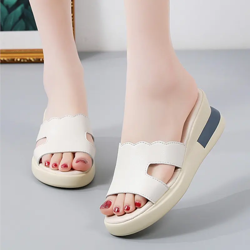 Sandal Wedges Wanita Fashion Kekinian 2024 - Tinggi Hak 5 Cm - Sendal, Cewek 3