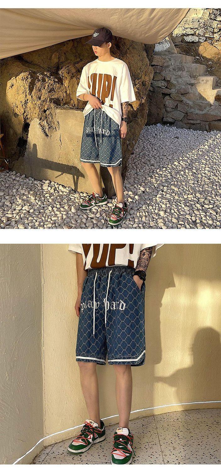 Product Introduction of 20252025 [Versatile Street Style] Cool Five-Point Denim Shorts for Men, Ins Trendy Versatile Outdoor Pants, Men's Summer Thin Loose Street Style Shorts 16