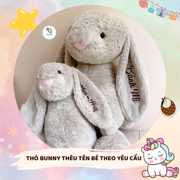 [FREE THÊU TÊN + TẶNG NƠ] Thỏ Bông Bunny Thêu Tên theo yêu cầu hàng QC cao cấp, Gấu bông mềm dành cho bé và người thương