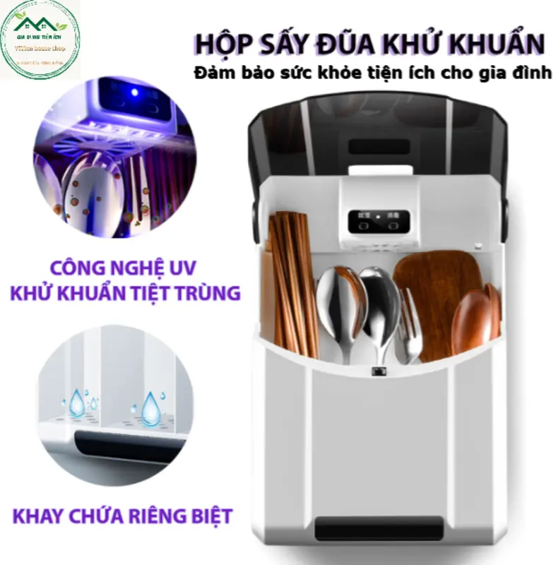 Máy Sấy Khô Đũa Thìa Khử Khuẩn Bằng Tia UV An Toàn Cho Gia Đình Chính Hãng 0