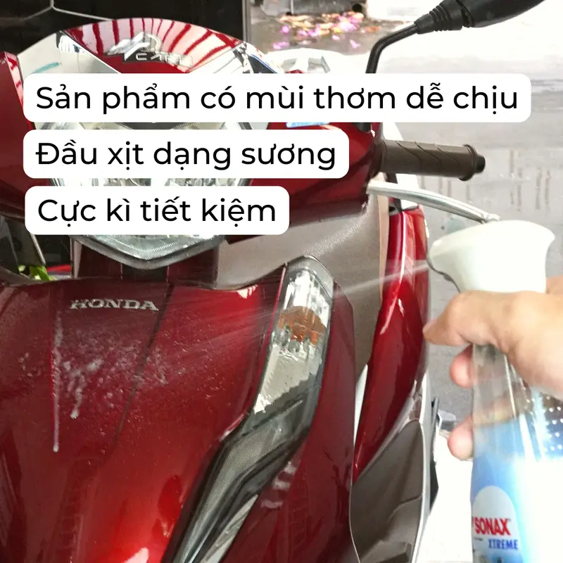 Xịt dưỡng bóng SONAX làm bóng và BẢO VỆ bề mặt sơn, tạo hiệu ứng LÁ SEN 3