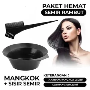 Mangkok semir / Mangkuk dan Sisir Semir/ Cat/ Pewarna Rambut 2 in 1