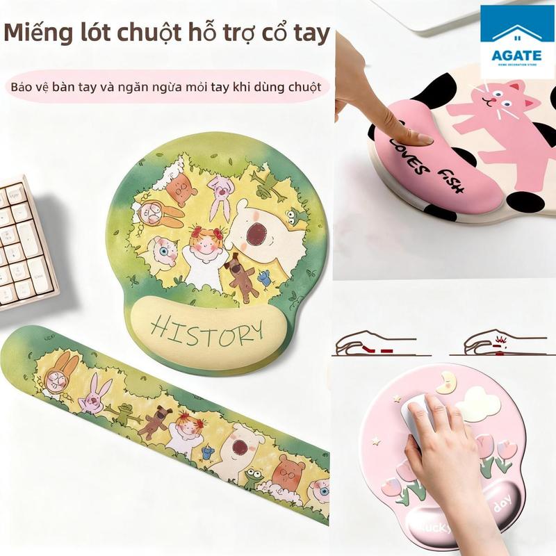 Tấm lót chuột hỗ trợ cổ tay, tấm lót chuột dễ thương, tấm lót bàn phím, tấm lót…