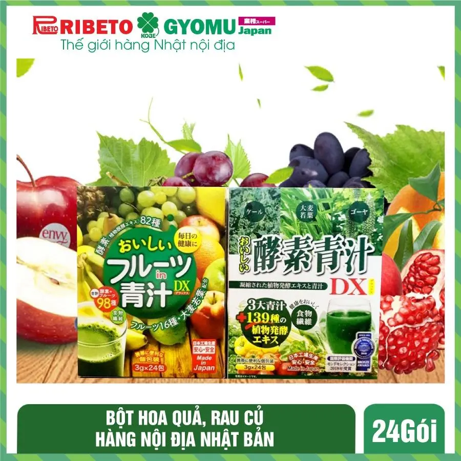 [Date 2026] Bột Nước Ép Trái Cây - Bột Nước Ép Rau Củ Tươi - Tổng Hợp 98 Loại Trái Cây Và Rau Củ Nhật Bản
