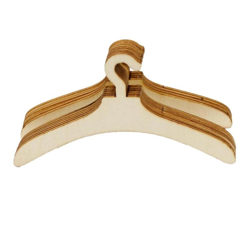 10 Pcs Wooden Hangers for 6 inch Labubu Doll Clothes Outfit Holders Hangers DIY for Labubu Baby Three Upset Duck Dolls Furniture Accessories 5