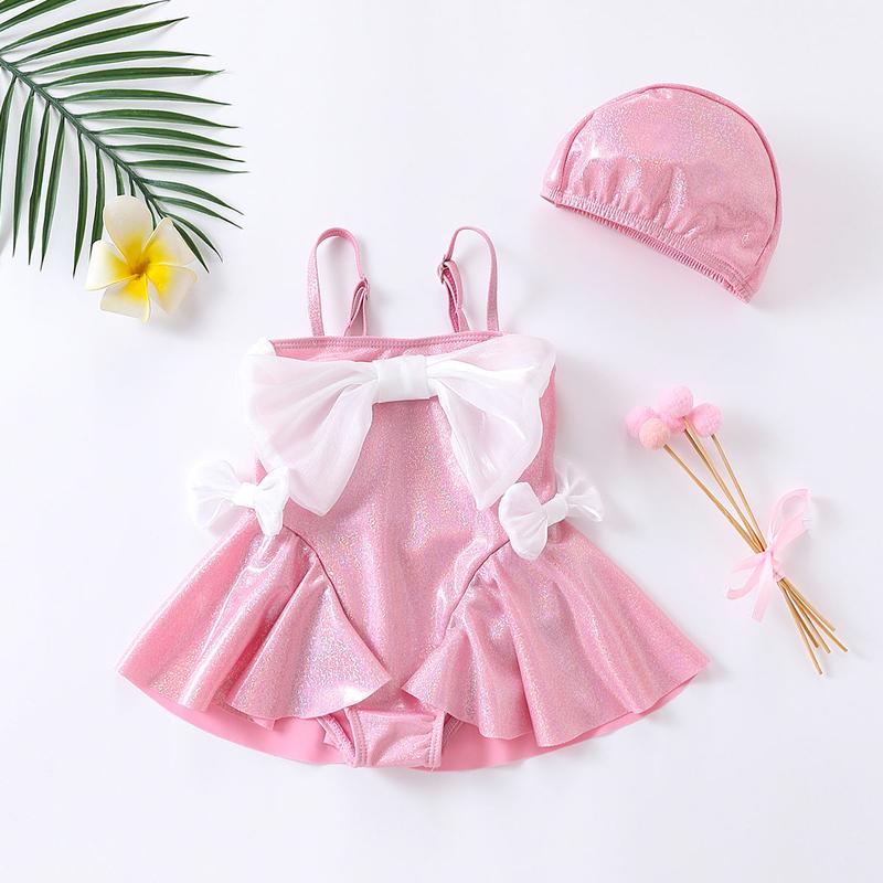 Product Introduction of One-piece Girls' Summer Sweet Swimsuit New Children's Baby Swimwear Princess Girl Stylish Cute Bathing Suit 1
