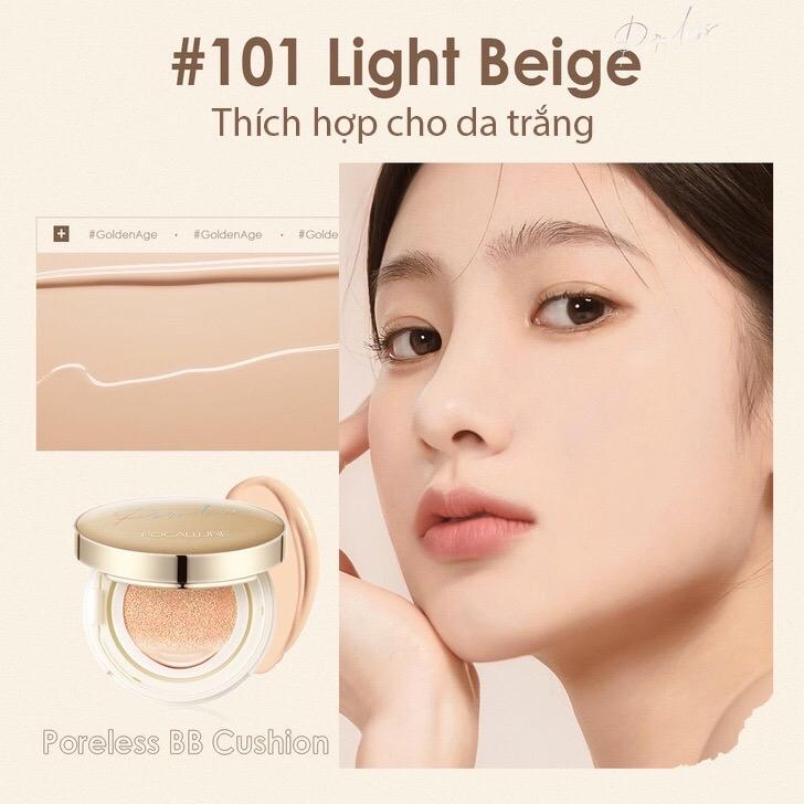 Phấn nước Focallure BB Cushion Golden Age che phủ hoàn hảo làm mờ lỗ chân lông chống nước kết cấu mỏng nhẹ 12g 6