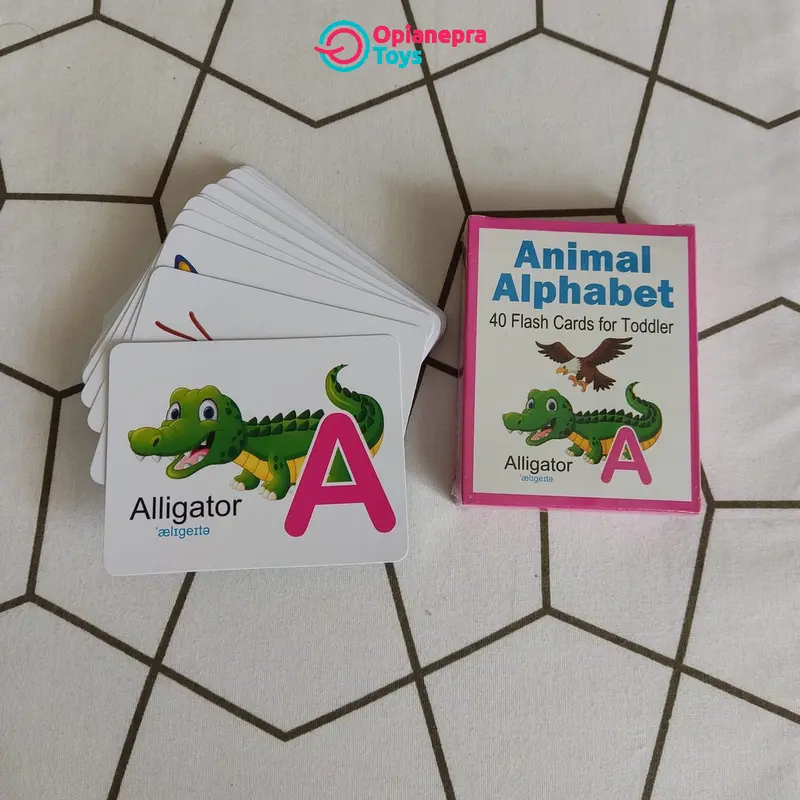Flash Card Kartu Pintar Animal Hewan Binatang Alphabet Alfabet Huruf Glossy Tebal - 40 Lembar 2