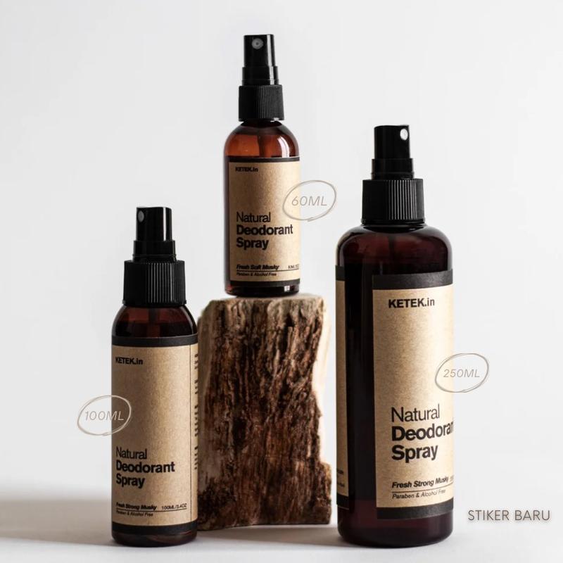 100ML Natural Deodorant Spray by KETEK.in tanpa aroma / Penghilang Bau Ketiak Ketek Badan Kaki / Deodorant Alami 1