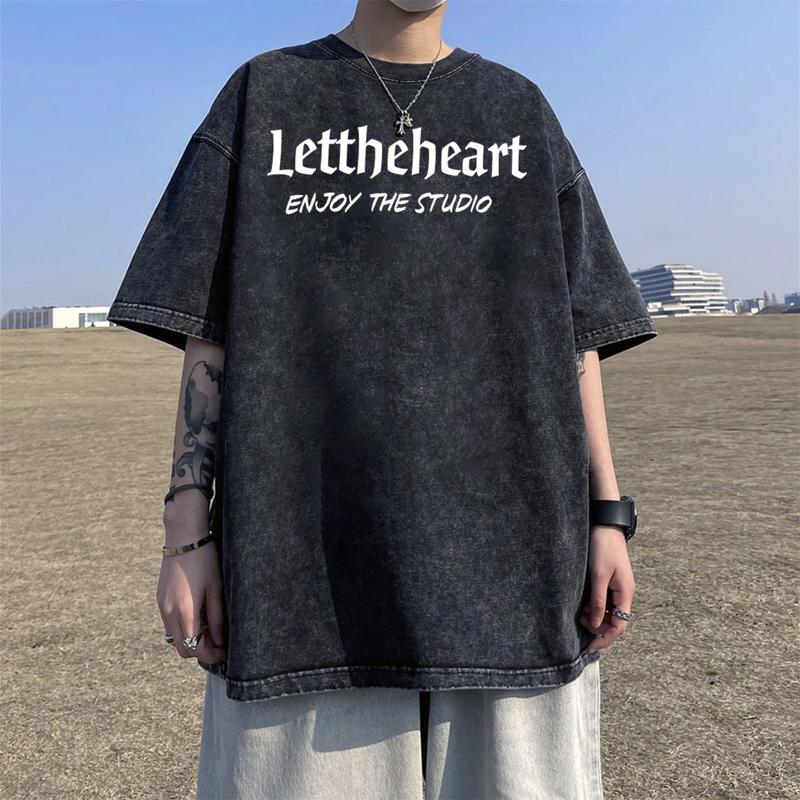 Áo Wash Thun Loang đen Lett / Áo Phông Loang wash 100% cotton Local brand basic form rộng - tay lỡ - unisex. Menswear Cổ Tròn 3