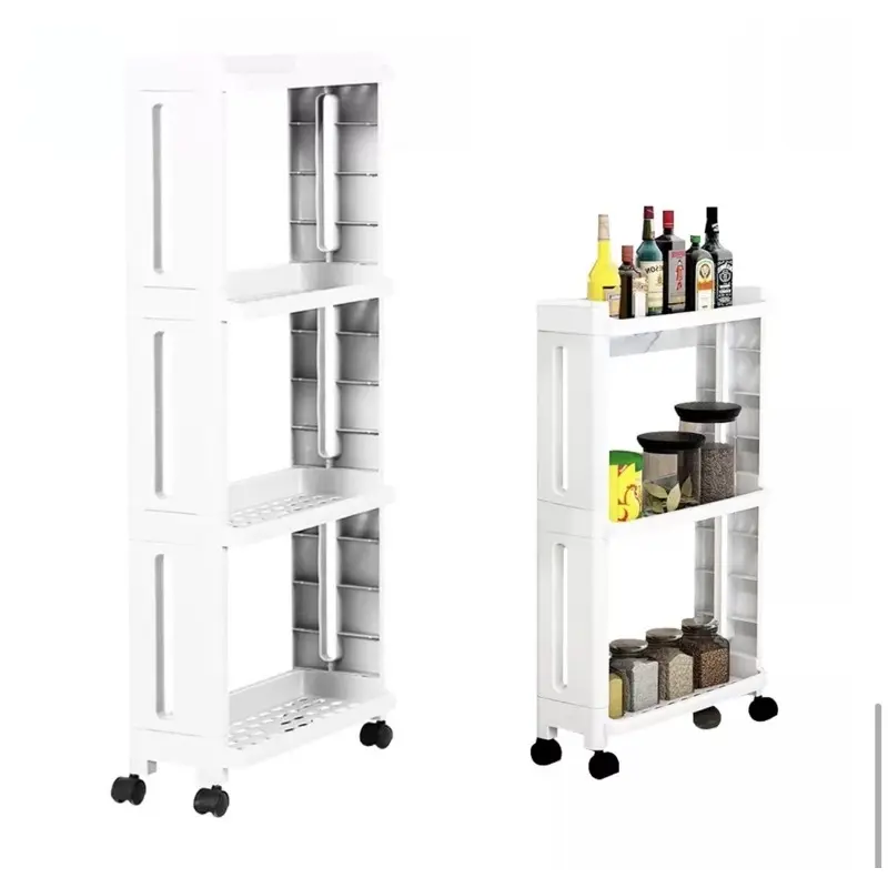 Kệ Hẹp Di Động 3/4 Tầng Có Bánh Xe Di Chuyển Siêu Hot, Tiện Lợi Kitchen
