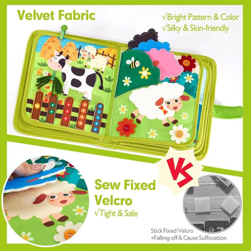 Product Introduction of Children's Tear-Proof Deer Book, Good Night Felt Quiet Book Toy, Early Education Pop-up Book, Enlightenment Baby Cloth Book jumping  cactus 17