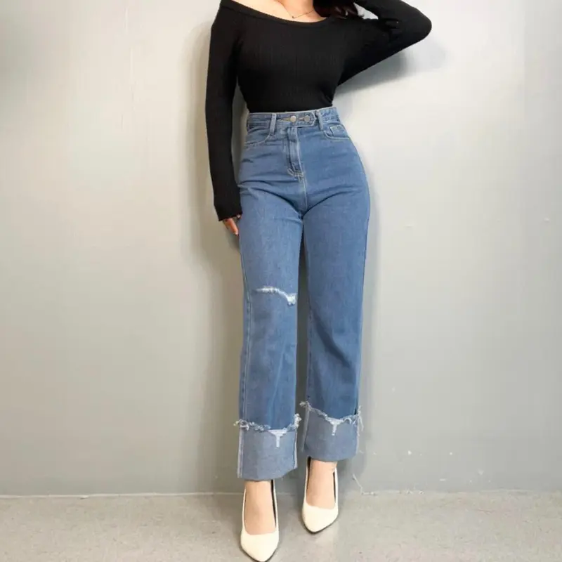 [LUXE.DLABEL] - 159 JEANS  | Celana Panjang Highwaist Wanita Jeans Wanita Polos Ripped Jeans Highwaist Wanita Skinny Jeans Highwaist Baggy Wideleg Jean 3