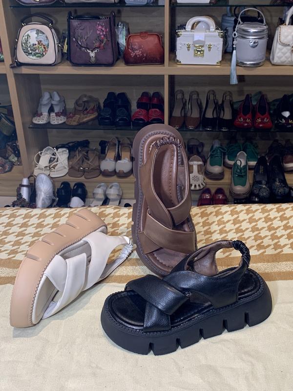 G019 GIÀY SANDAL NỮ DA BÒ CAO CẤP  ĐẾ BÁNH MÌ CLASSIC 6