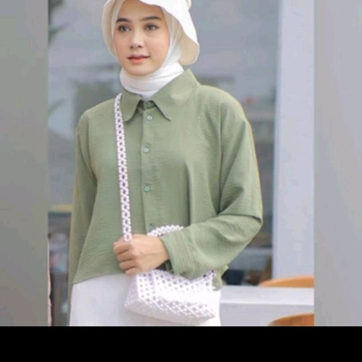 KEMEJA CROP CRINKLE KEKNIAN/GAYA KOREAN STYLE 4