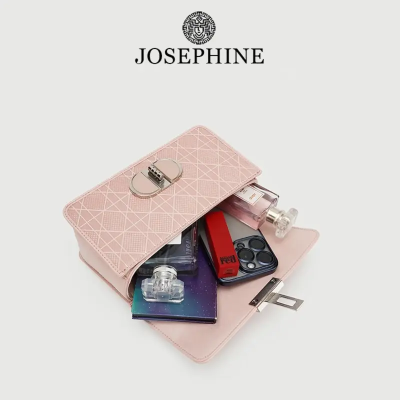 Mã Y2929 - Túi xách nữ thời trang JOSEPHINE, túi đeo chéo da cao cấp màu hồng thanh lịch 1