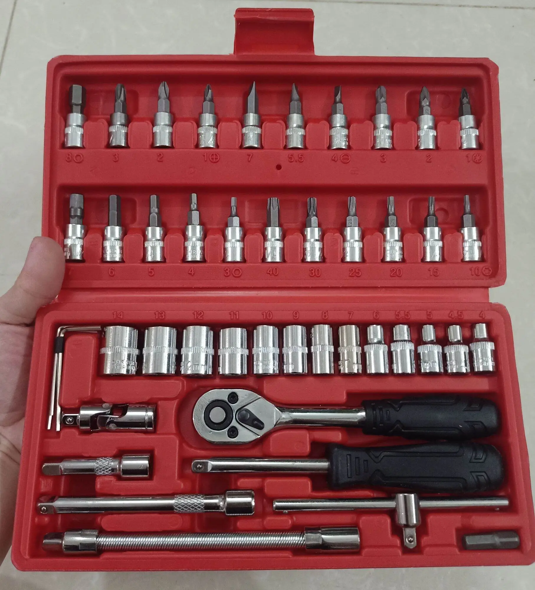 Bộ Dụng Cụ 46 Chi Tiết 1/4 Loại Nhỏ Chuyên Dụng Sửa Chữa Gia Đình