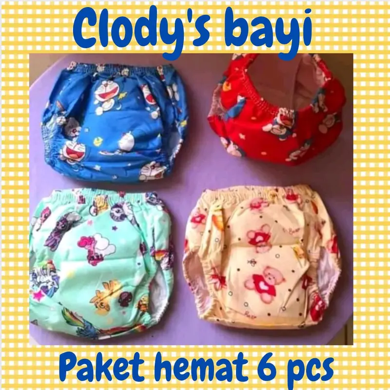 clody bayi/ popok bayi / model celana paket hemat isi 6 pcs Clodi 0