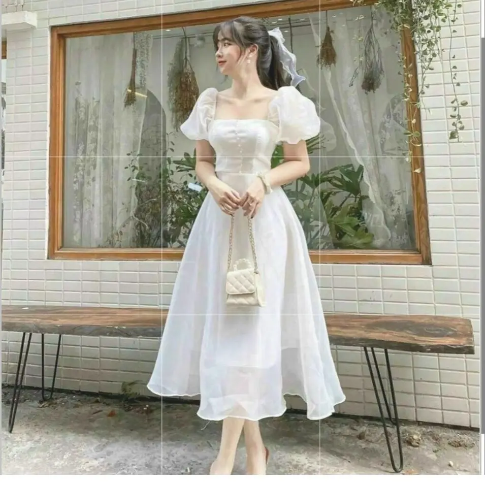 ĐẦM VOAN TAY PHỒNG XOÈ ( eo dưới 70cm)