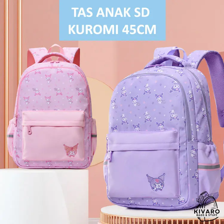 Tas Ransel Anak SD Sanrio Kuromi Besar 45cm | 0891 Kivaro Motif Fashion