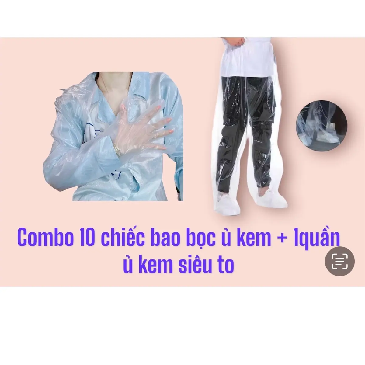 Combo  10 chiếc bao bọc ủ kem ngón , 1 quần ủ kem siêu to không xỏ