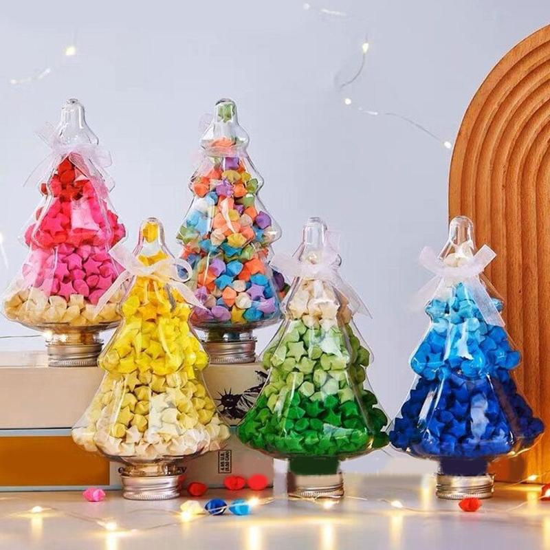 Product Introduction of Mini Star Wishing Bottle Creative Origami Star Plastic Bottle Transparent DIY Craft Plastic Jar Five-pointed Star Glass Storage Bottle 14