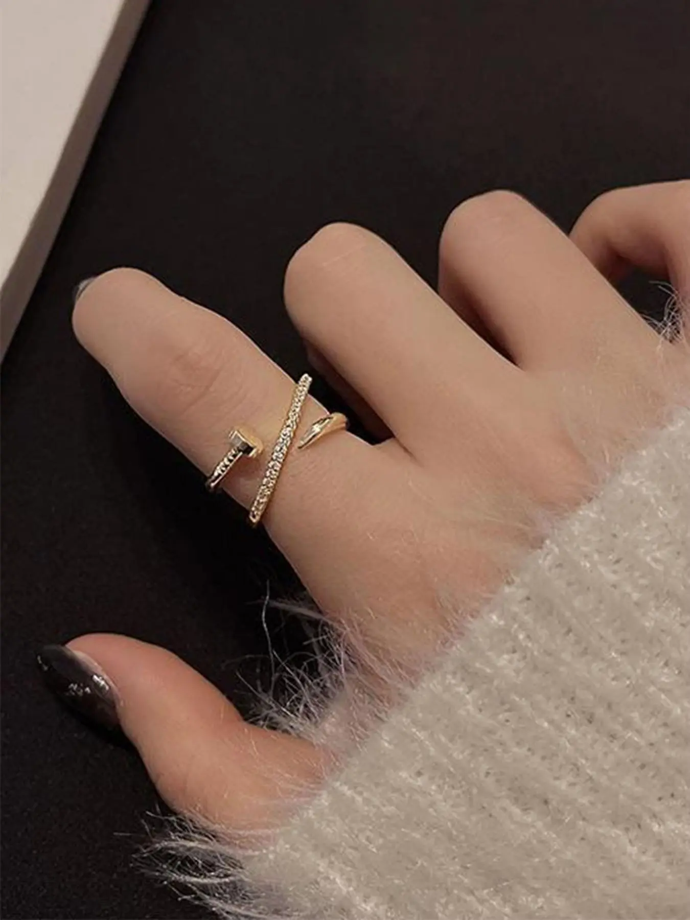 Fashionable Casual Cuff Ring (1 Count/2 Counts), Adjustable Open Ring for Women & Men, fashion jewelry for party, daily clothing decor, trendy all-match & exquisite jewelry for birthday gift