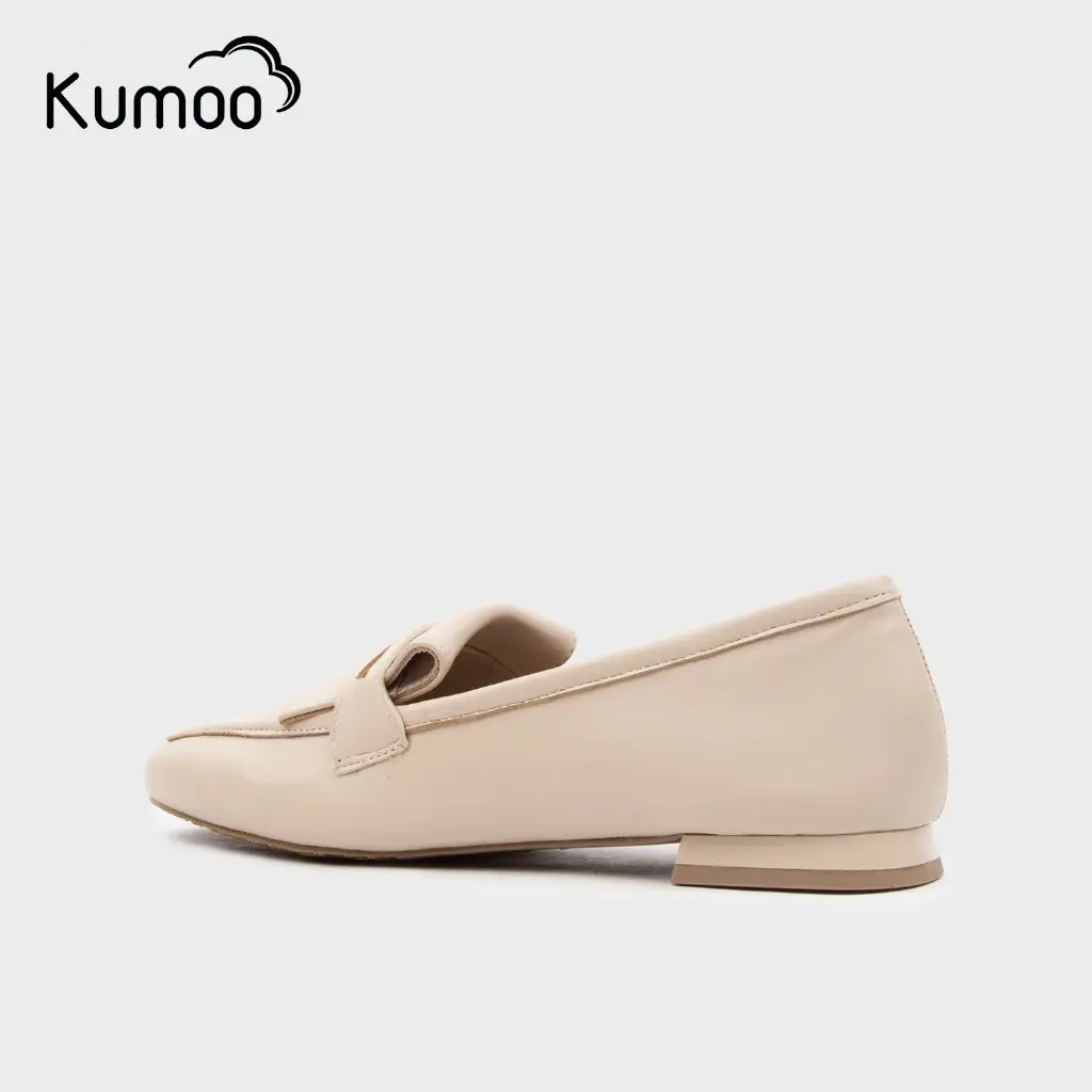Giày Moca Nữ Kumoo MC-KUMO-001-B Màu Be Da Thật Nappa Cao Cấp Phong Cách Lịch Sự, Trẻ Trung Shoes Nữ Da Nappa