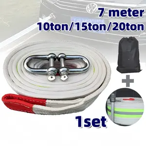 Tali Derek Mobil 10 Ton / 7 Meter Car Rescue Traction Rope / Emergency Tow Rope Dengan Thicker Buckle