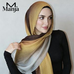 Shawl Gradien Fesyen Tudung Cotton Kecerunan Berjalur Muslim Hijab 180*80cm