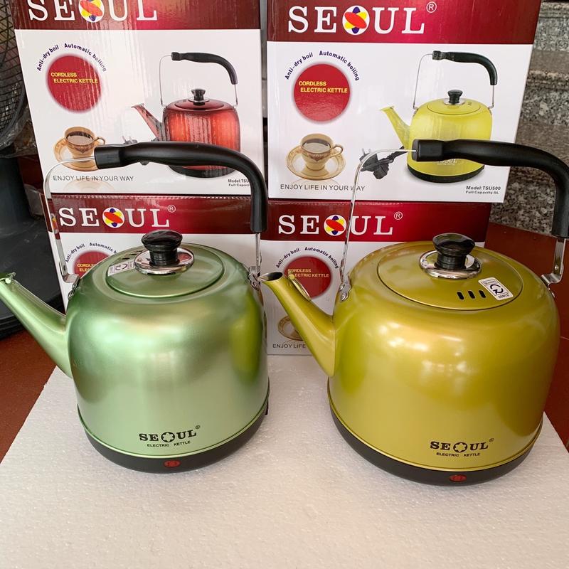 Ấm điện SEOUL TSU500/400 màu ngẫu nhiên có 2 dung tích 4L và 5L, công suất 1500W Đun Nước Bình Đun Nước