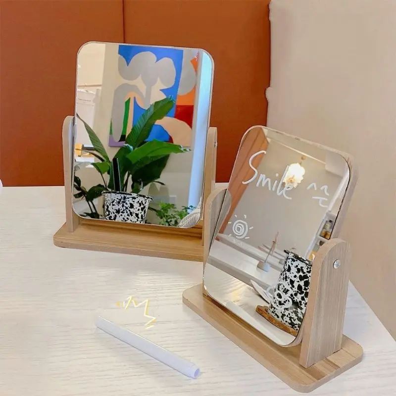 Gương trang điểm để bàn phong cách vintage xoay 360 2