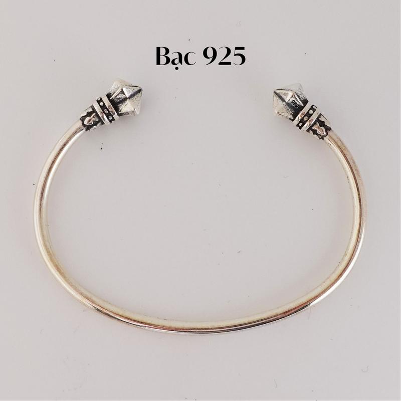 Vòng cuff bạc họa tiết phù hợp cho cả nam và nữ M20 vòng  bi