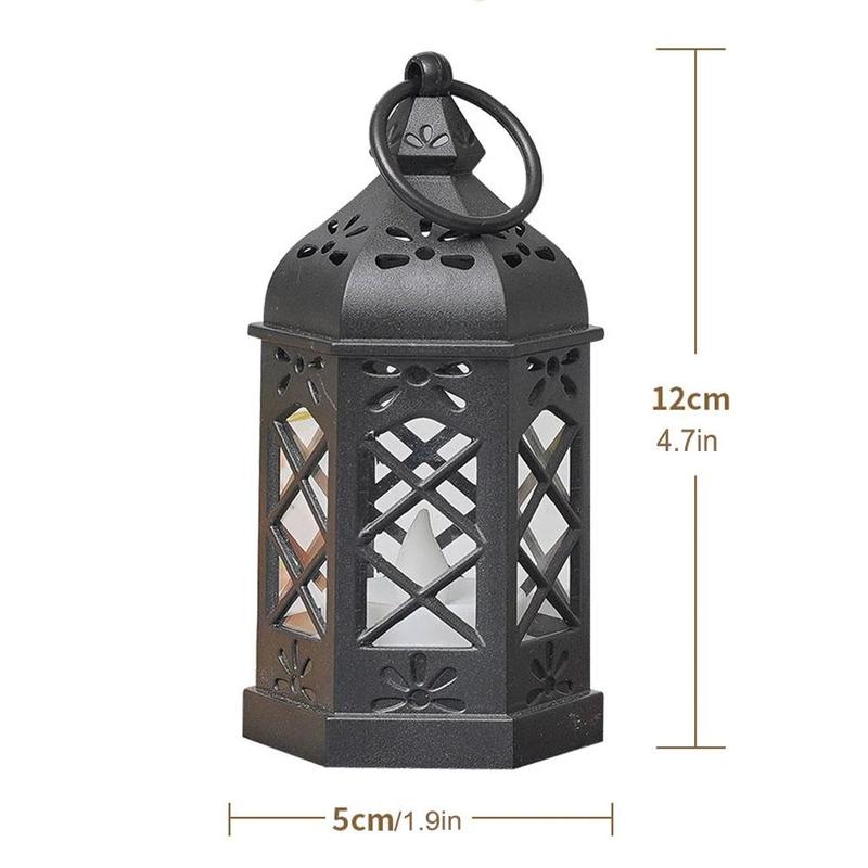 Vintage Hexagonal Hanging Light, 12pcs/box LED Candle Design Light, Decorative Light for Home Party Festival, Room Decor, Home Decor 2