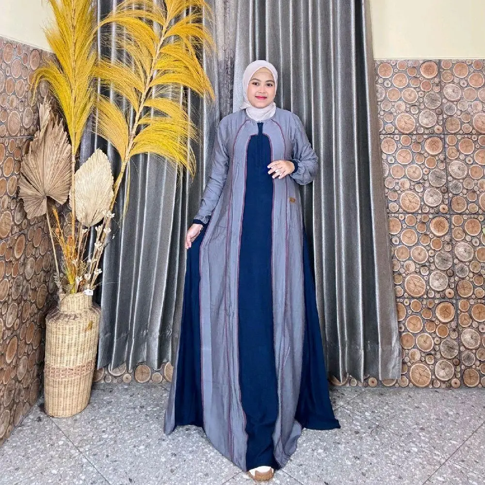Gamis Amanda Julia Rayon Twill Premium Kombinasi List Polos (Free Pouch, Goodie Bag) Gamis Amanda Julia Rayon Twill Premium Kombinasi List Polos (Free Pouch, Goodie Bag)
