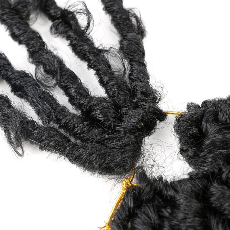 Product Introduction of Butterfly Faux Crochet Goddess Braids Wig Looped Distressed Butterfly Soft Locs Crochet Dreadlocks Synthetic Hair Extension 41