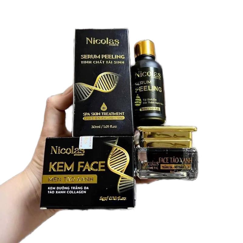 Combo Kem Face Men Tảo Xanh Nicos và Serum Tái Sinh Da Skincare Serum Kem Face Massage Son