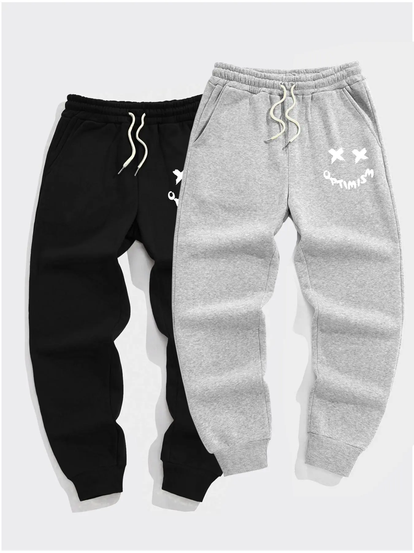 Men's Cartoon Face Print Drawstring Waist Sweatpants, Regular Fit Stylish Casual Pocket Elastic Waist Jogger Pants for Daily Outdoor Wear, Men's Trousers Bottoms for All Seasons, Mens Tracksuit, Drippy Outfits Going Out Outfit, Versatile Street Menswear
