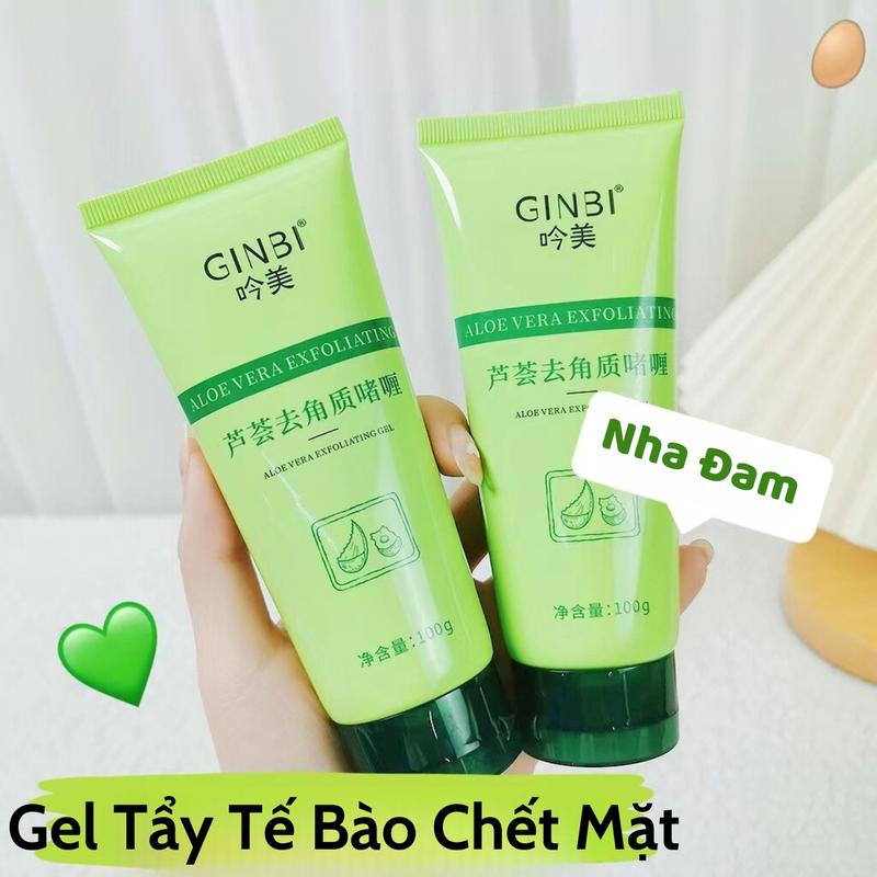 Tẩy bào chết da mặt nha đam loại bỏ bụi bẩn dầu nhờn, Gel tẩy da chết cho mặt lô hội nhẹ nhàng làm sạch sâu Skincare