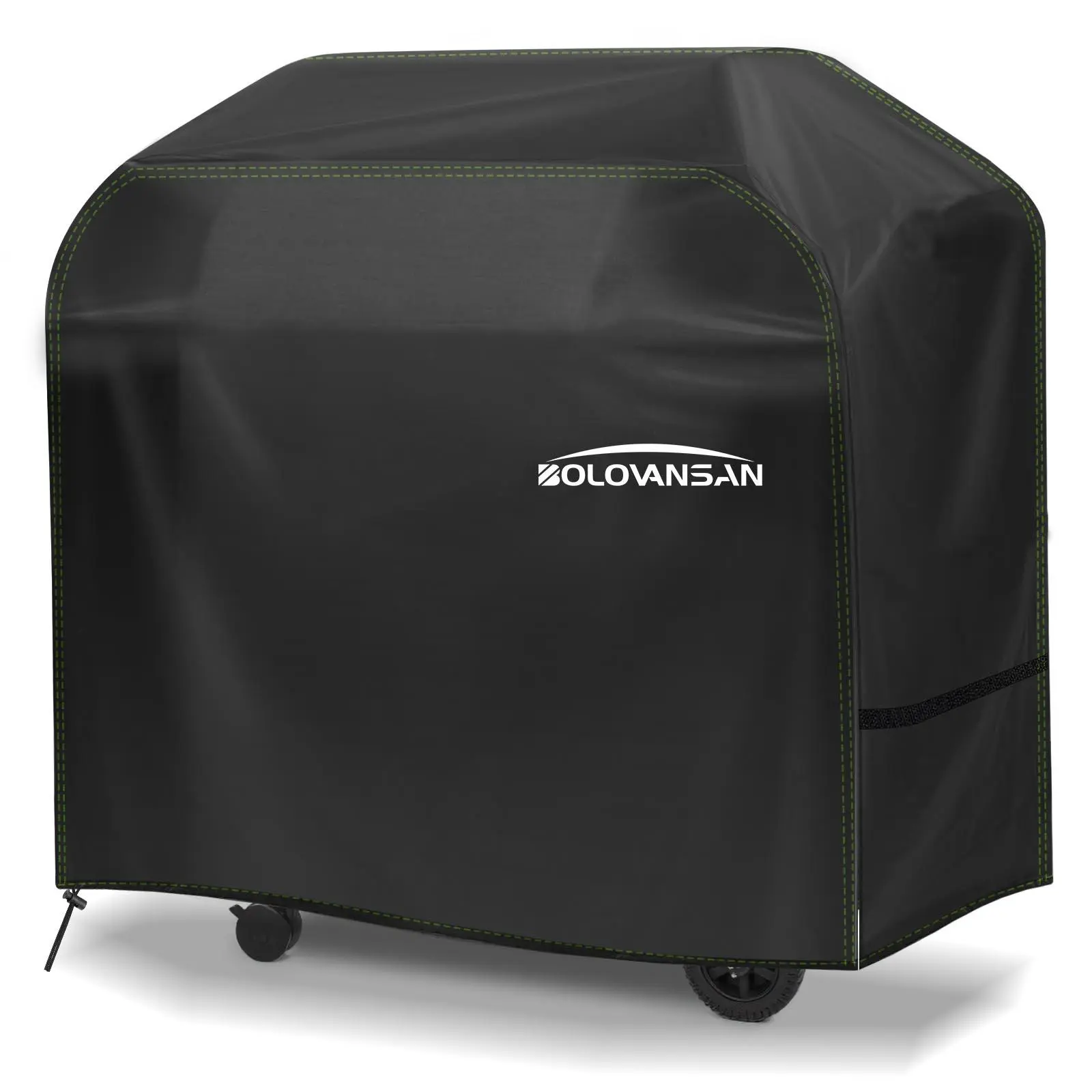 Solid Color Grill Cover, 210D Waterproof Oxford Cloth Grill Cover with Reflective Strips, UV Protection, Windproof, Tear-Proof, Suitable for Weber, Brinkmann, Char Broil