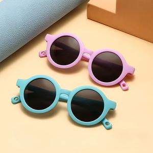 แว่นกันแดดโพลาไรซ์สำหรับเด็ก มาใหม่ ทันสมัย น่ารัก กรอบกลมเล็ก วัสดุซิลิโคนอ่อนนุ่ม ป้องกันรังสียูวี