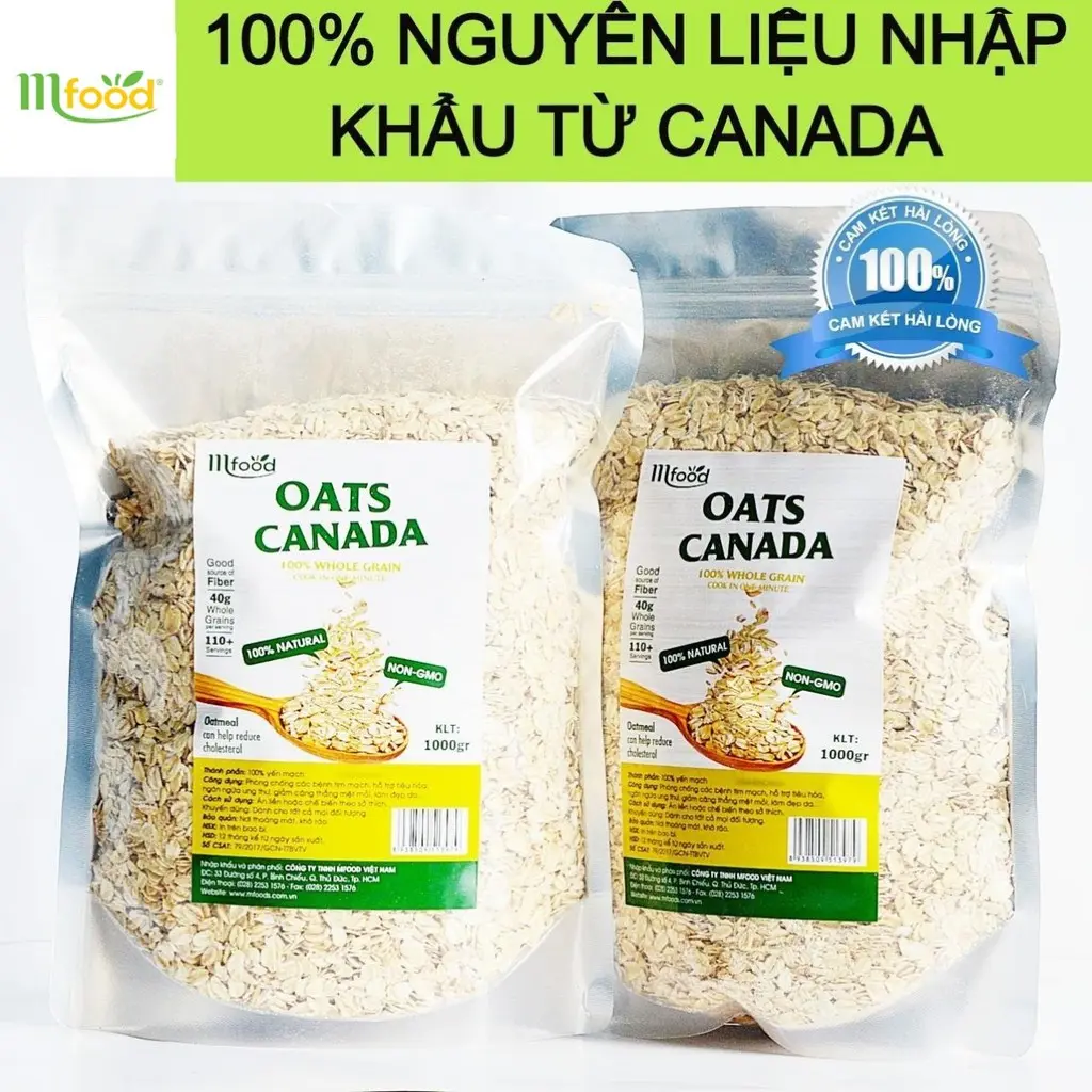 YẾN MẠCH NGUYÊN HẠT CANADA TÚI 1KG MFOOD