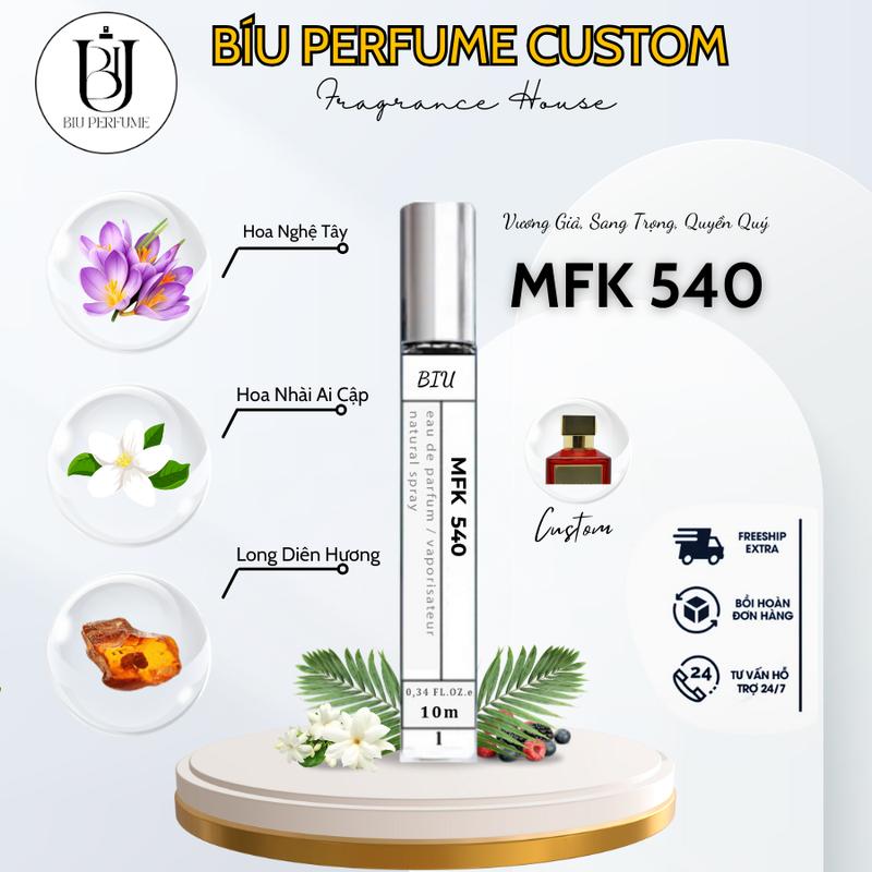 Nước hoa Unisex  MFK 540 Dạng Xịt Thơm 10ml Perfume Cosmetic Women Nữ 