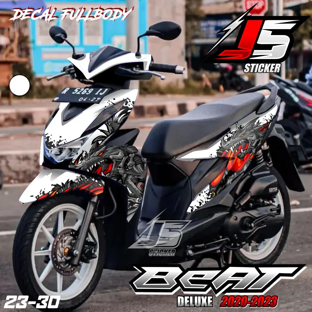 (COD) TERBARU Decal Sticker Beat DELUXE STREET 2020 2021 2022 2023 Full body - Stiker Variasi Beat Fi New Fullbody Desain Monster Srigala 23.30