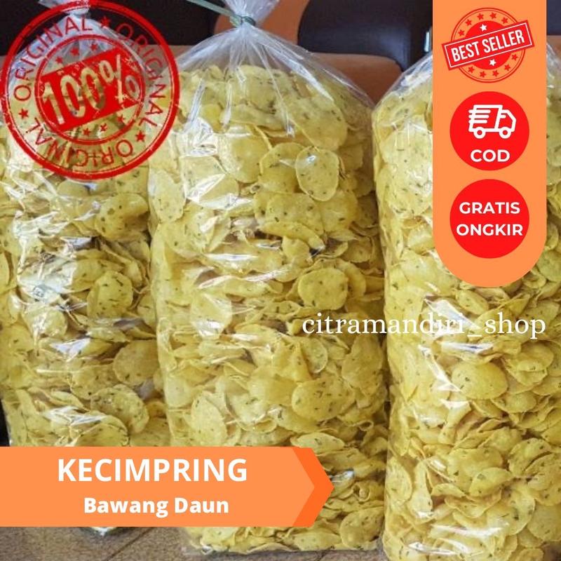 Kecimpring Singkong Bawang Daun 1 KG Comring Cemilan / Food / Snack Makanan 0
