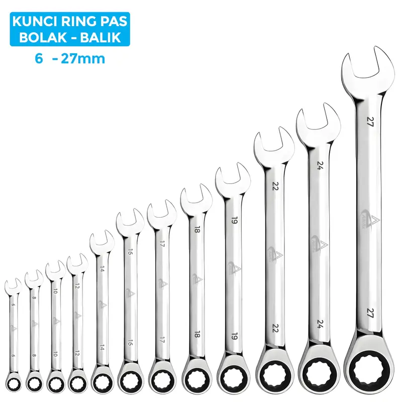 ALLEFIX Kunci Ring Pas Bolak Balik 2 In 1 Ukuran 6-27mm Bahan Stainless-steel Anti Karat - 10170 0